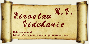 Miroslav Videkanić vizit kartica